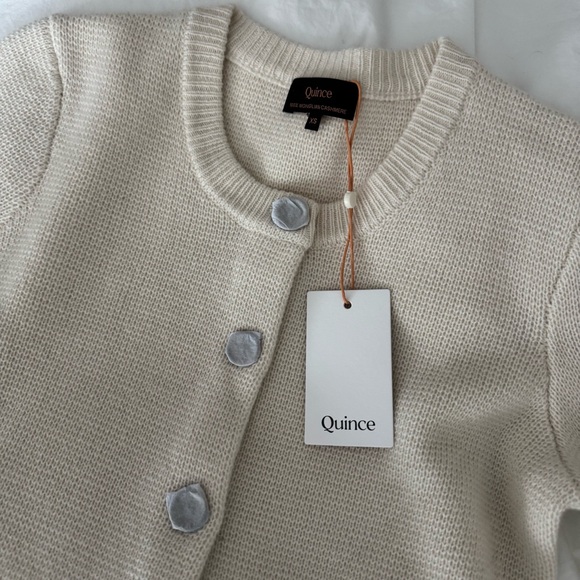 NWT Quince Ivory Mongolian Cashmere Structured Cardigan Size XS - Picture 2 of 3